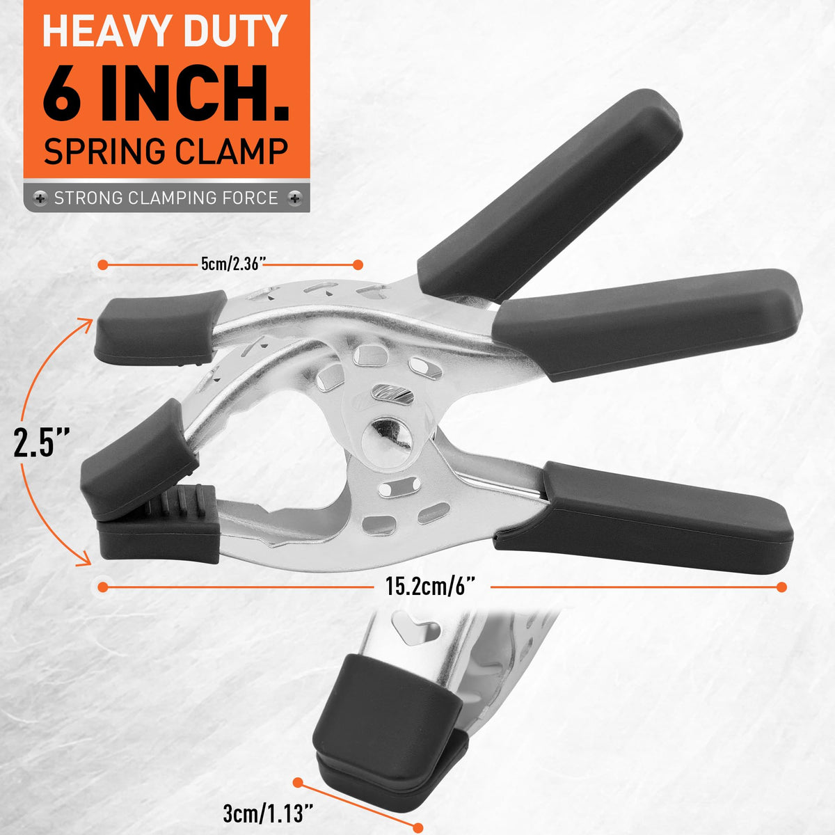 HORUSDY nickel plated steel clamp showing rust resistance for metal projects