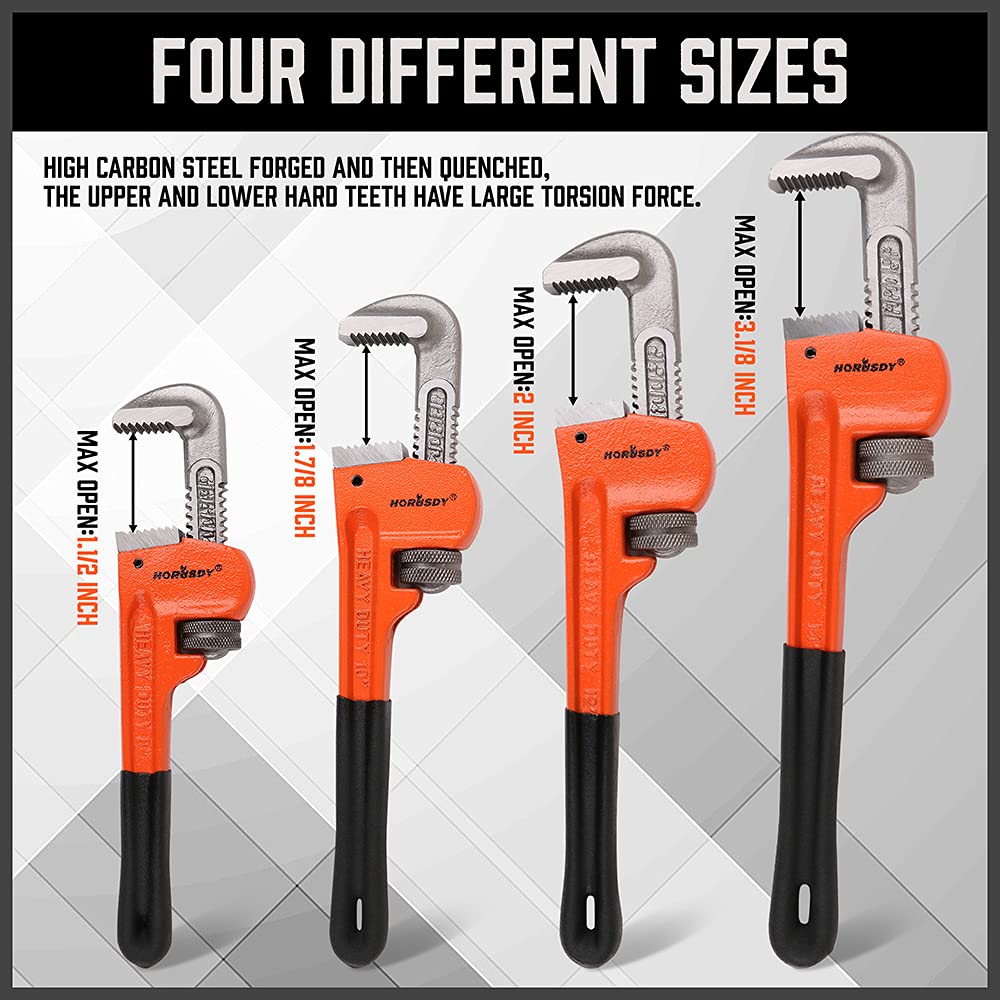 HORUSDY 14in pipe wrench designed for heavy duty pipe work