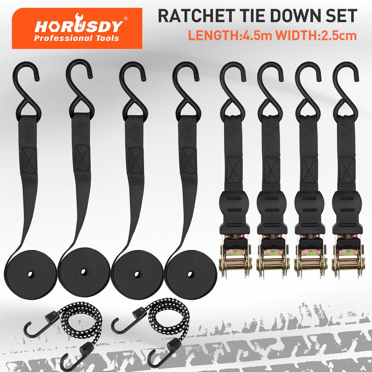 HORUSDY 2,200-lb break strength ratchet belt demonstrates durability on tough loads