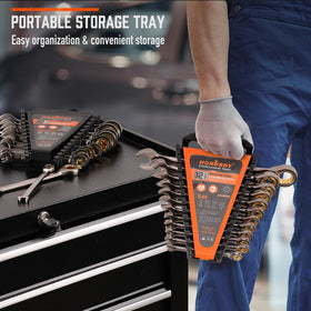 HORUSDY wrench set in use showing practical leverage