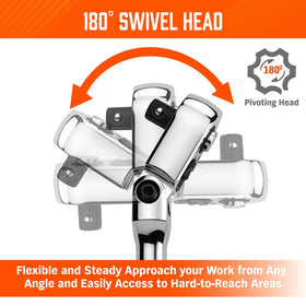 HORUSDY reversible-switch ratchet enables easy tightening and loosening on the fly.