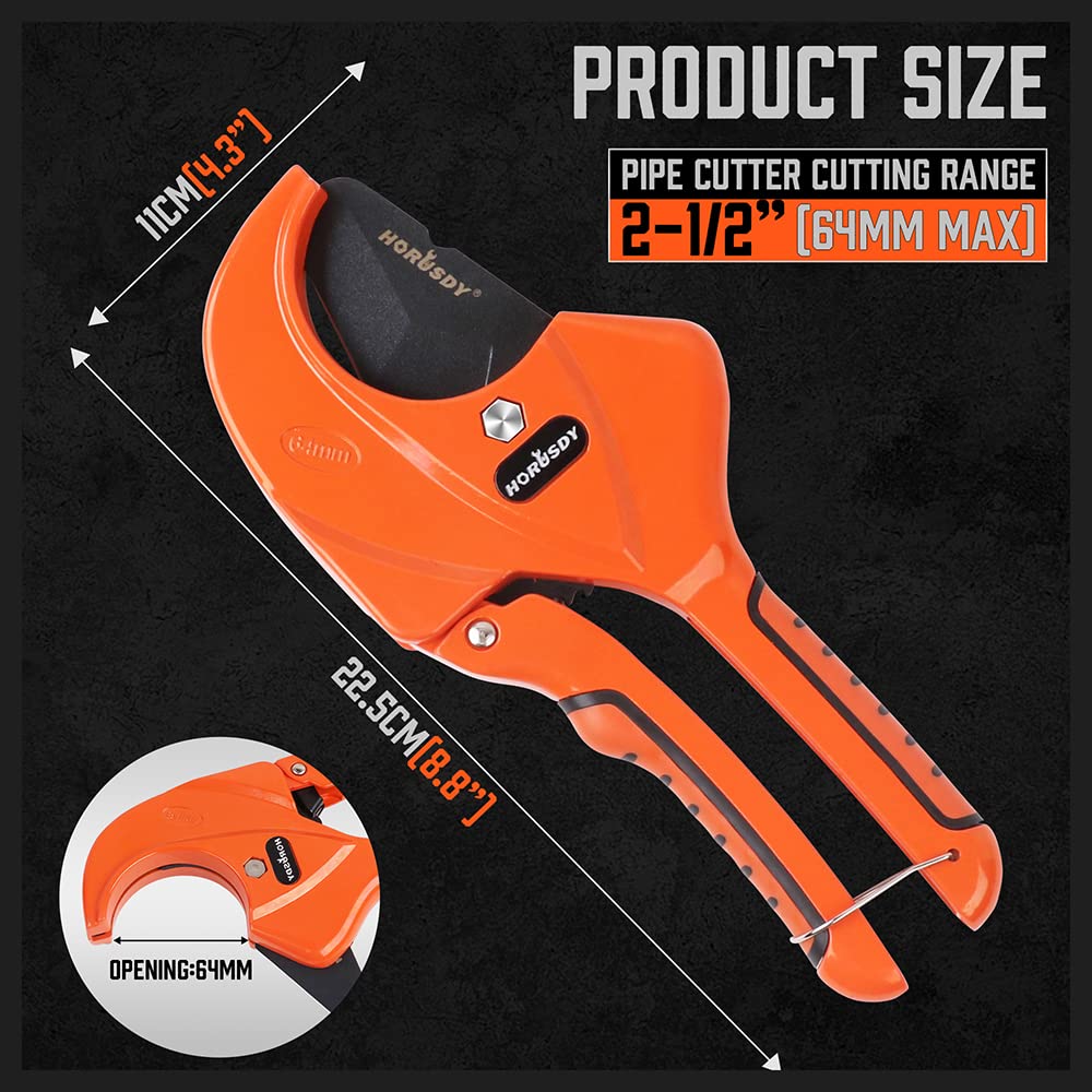 HORUSDY rubber-textured handle offers comfortable grip during projects.