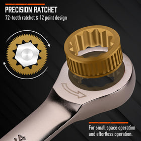 HORUSDY wrenches laid out from 1/4 to 7/8 inch SAE sizes