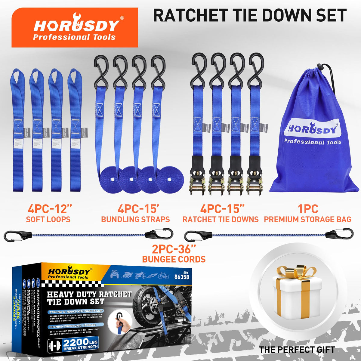 HORUSDY secure transport setup for trucks, trailers, and roof racks