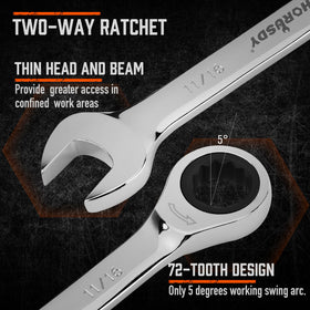 HORUSDY slim-profile wrenches fit tight spaces with ease.