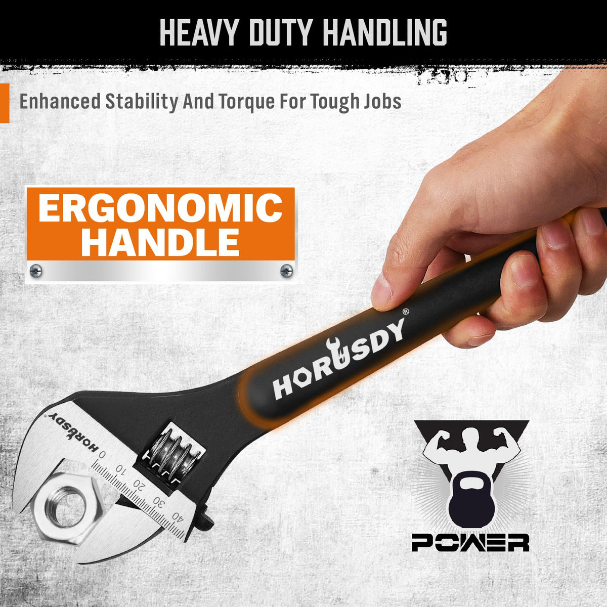 HORUSDY spud wrench with laser SAE/Metric scale for precise sizing