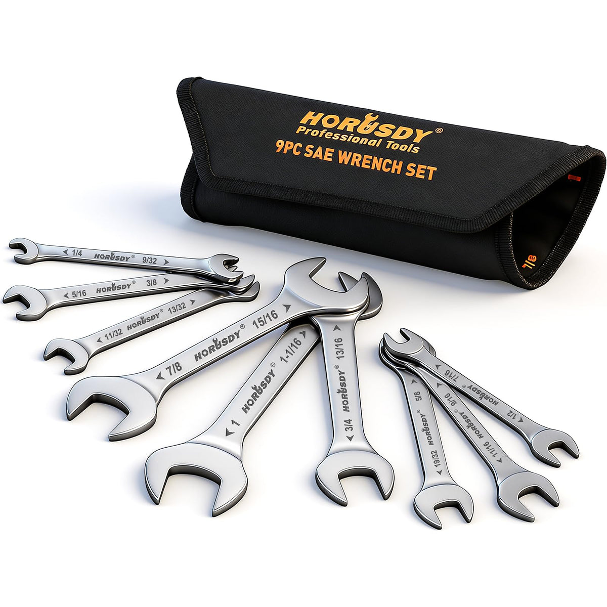 HORUSDY thin wrenches set SAE 9-piece designed for tight spaces and torque control
