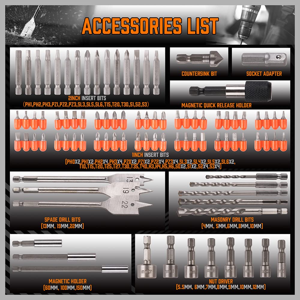 HORUSDY titanium-coated drill bits offer durability for wood and metal tasks