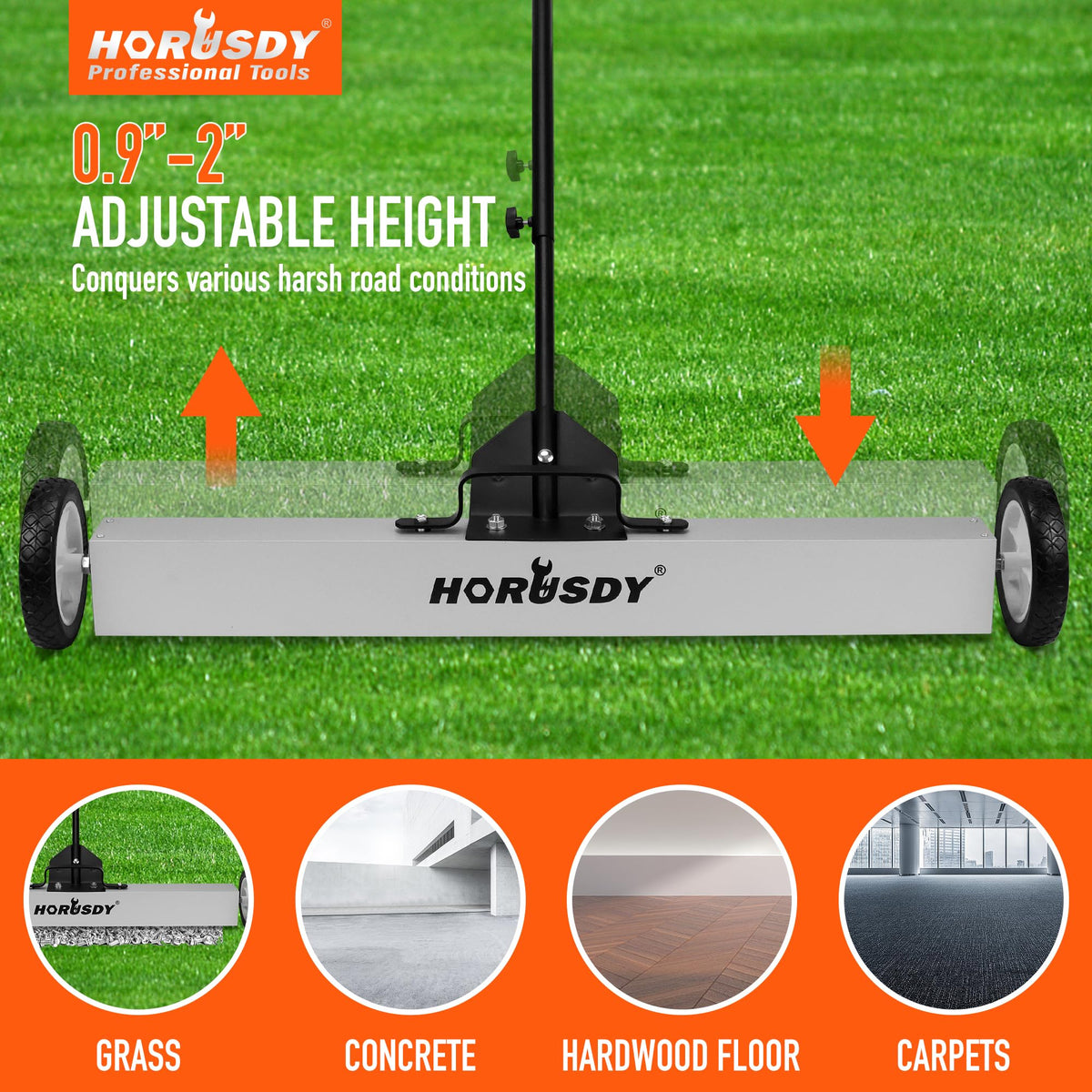 HORUSDY Wide cleaning range magnet covers more floor area efficiently.