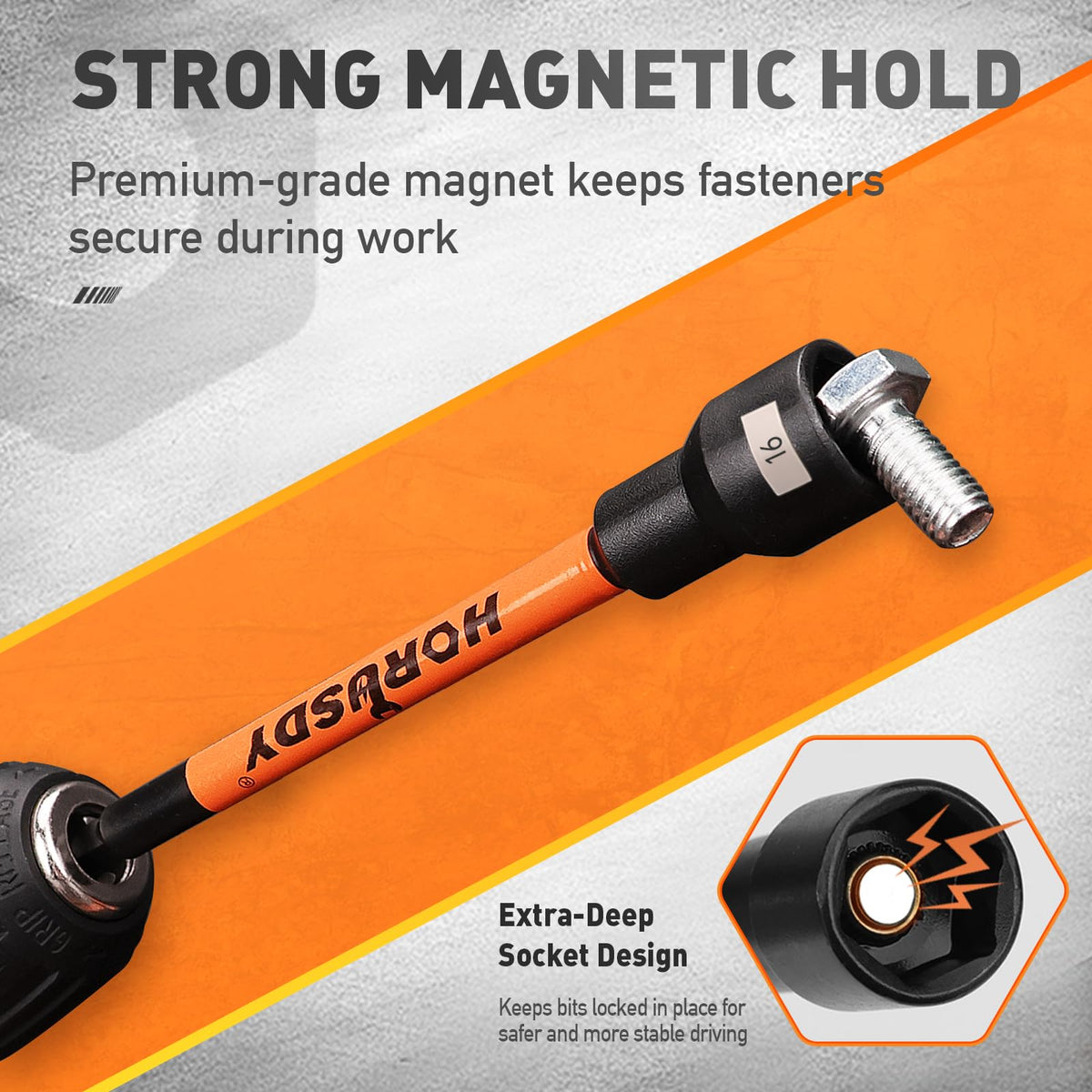 HORUSDY 12mm wing nut driver ideal for furniture and automotive tasks.