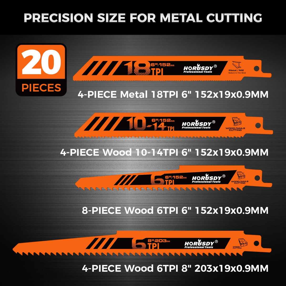 HORUSDY wood blades 6-inch for fast wood cutting