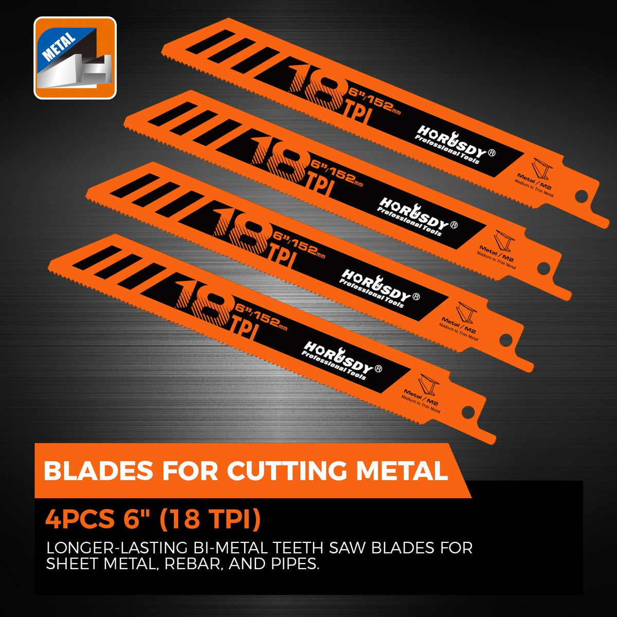 HORUSDY wood-soft-metal blades 6-inch versatile cuts in wood and soft metal