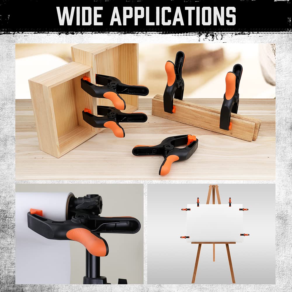 HORUSDY clamps suited for woodworking, photography, and arts and crafts in studio setups.