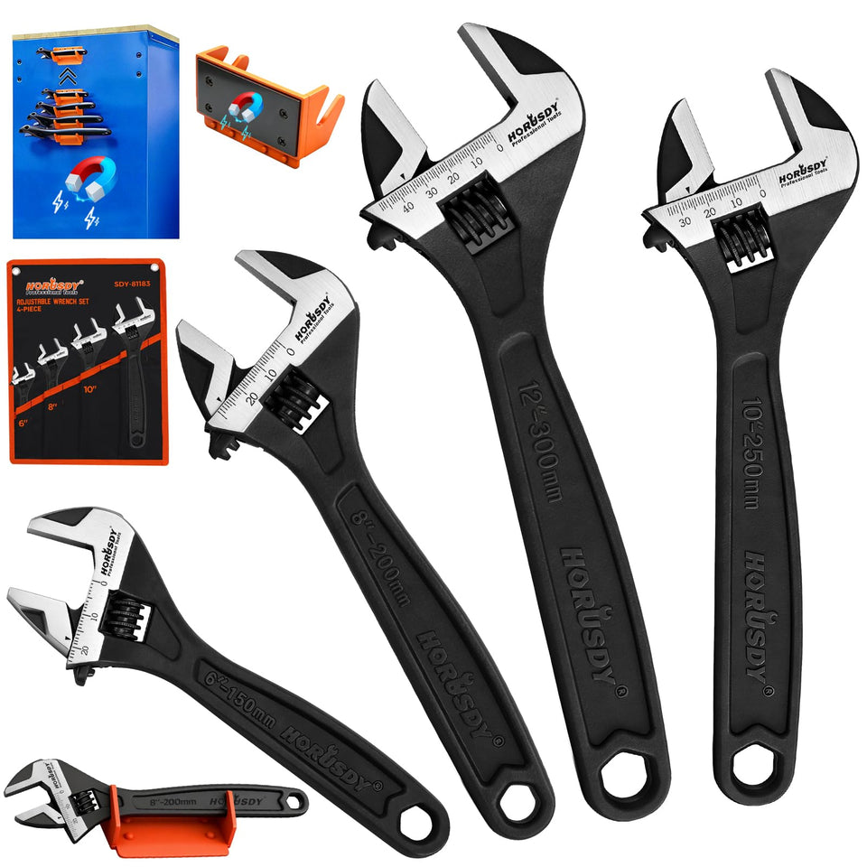 HORUSDY 6-inch wide jaw adjustable wrench for large fittings and tough tasks