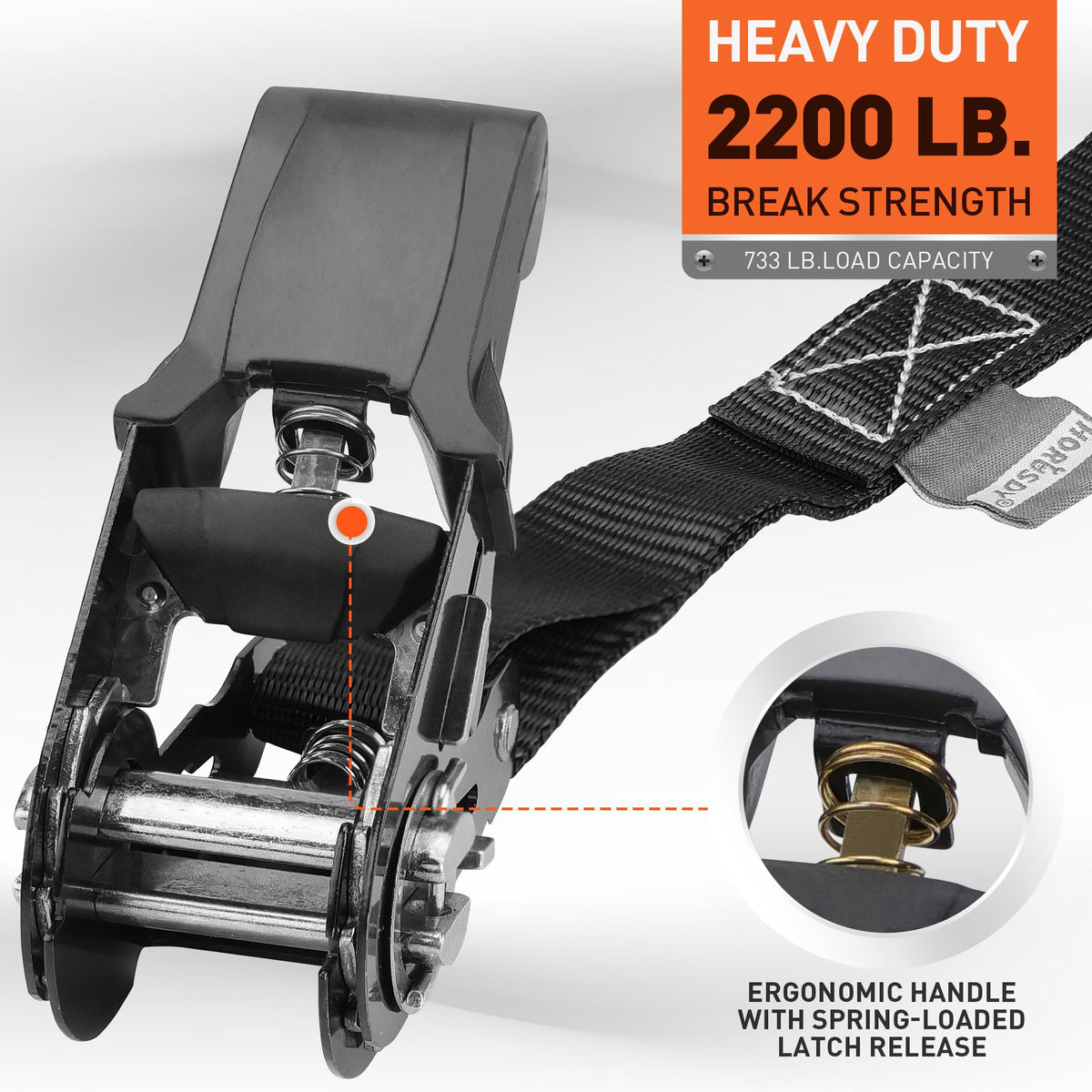 HORUSDY easy-grip tensioning for precise, comfortable strap tightening.