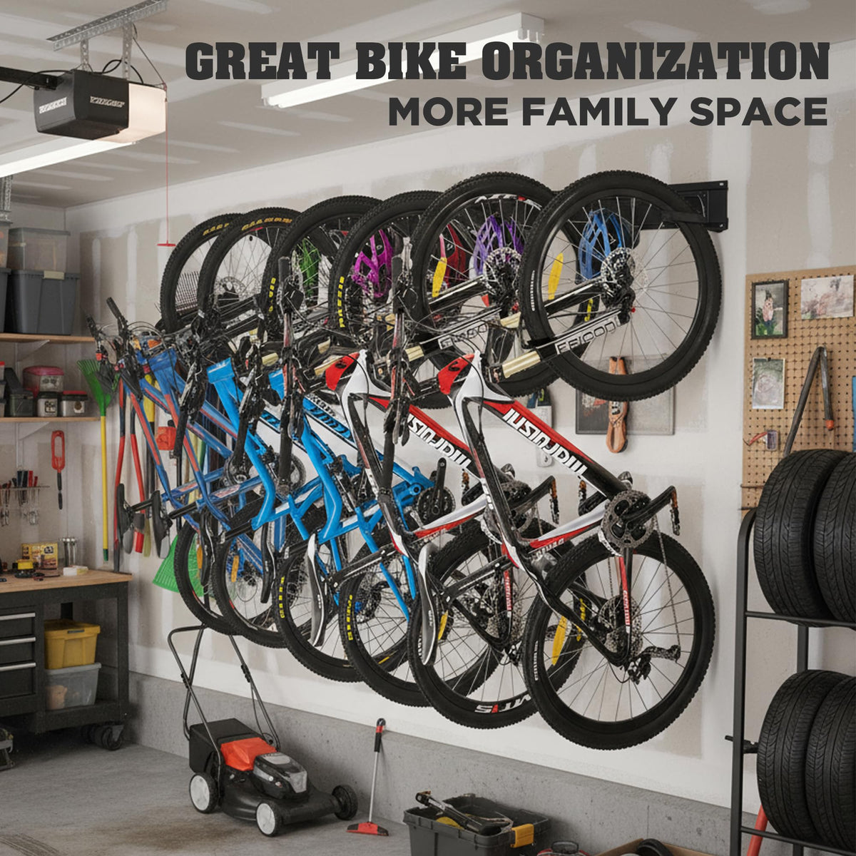 HORUSDY bicycle organization system simplifies garage cleanup and access