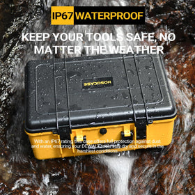 HOSOCASE interior slots for batteries and chargers in the Dewalt case