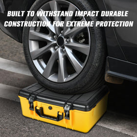HOSOCASE ergonomic handle on the Dewalt case for easy carrying