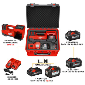 Hosocase case lid view shows quick inventory of inflator and accessories.