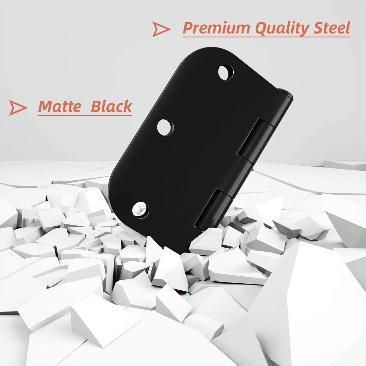 HOSOM 3-1-2 inch rounded hinge suitable for interior or exterior doors.
