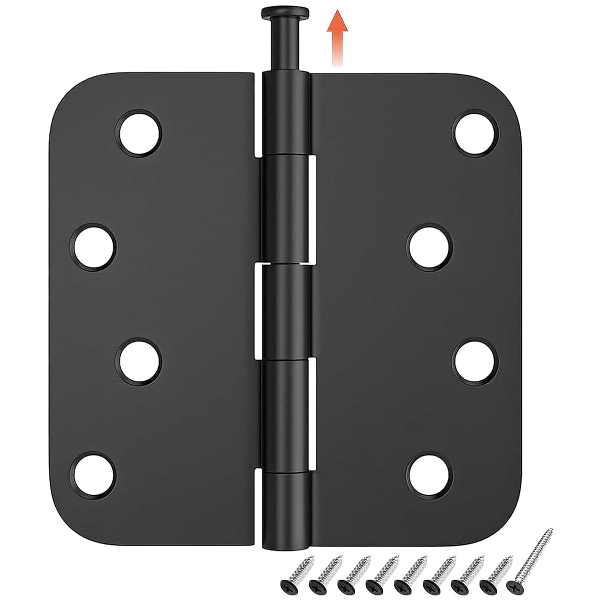 HOSOM 6-pack hinges in matte black for durable interior and exterior use.