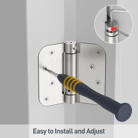 HOSOM brushed nickel hinge installation, quick swap without removing door.