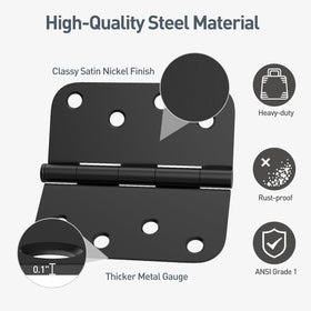 HOSOM removable-pin hinges enable easy door removal or stopper installation.