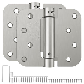 HOSOM self-closing hinge 4in left, brushed nickel, ideal for high-traffic doors.