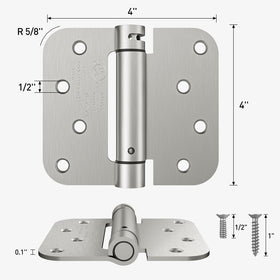 HOSOM self-closing hinge 4in right, brushed nickel, ensures smooth closure.