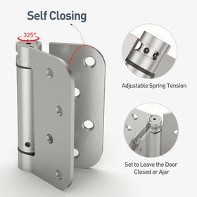 HOSOM tension-adjustable hinge 4in, easy to set closing force.