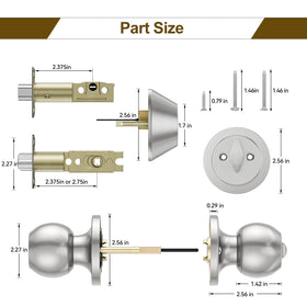 HOSOM two-sided lock image showing turn-button inside and external key for security.