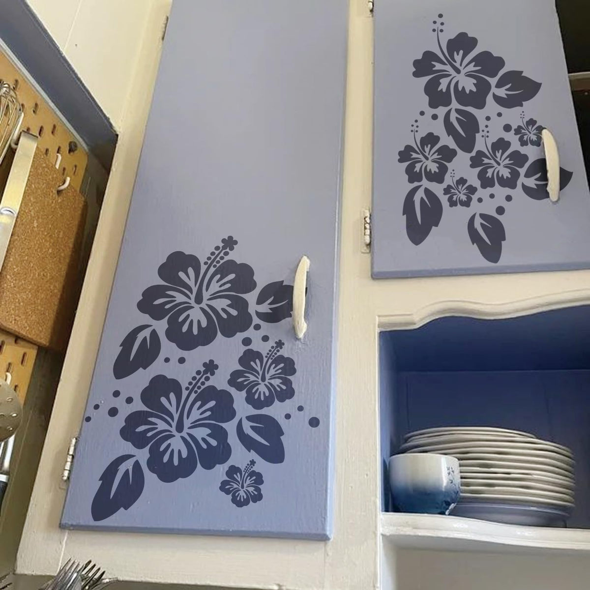 Hosomono hibiscus stencil for wood signs and crafts