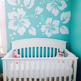 Hosomono hibiscus stencil wall and fence decorating ideas