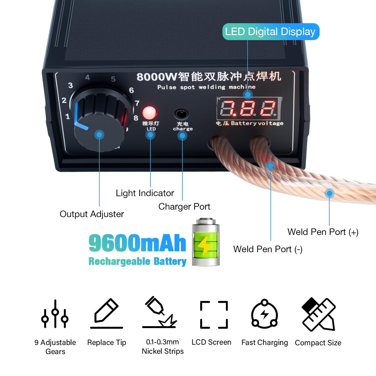 Hosyond adjustable output current tailors weld strength for different materials.