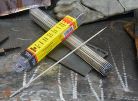 Hot Max Torches electrodes closeup shows clean coating for smooth starts and steady bead formation.