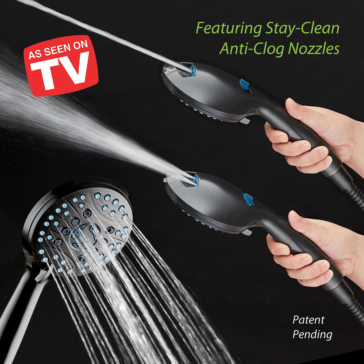 Hotel Spa AquaCare anti-clog nozzles resist grime for consistent water flow.