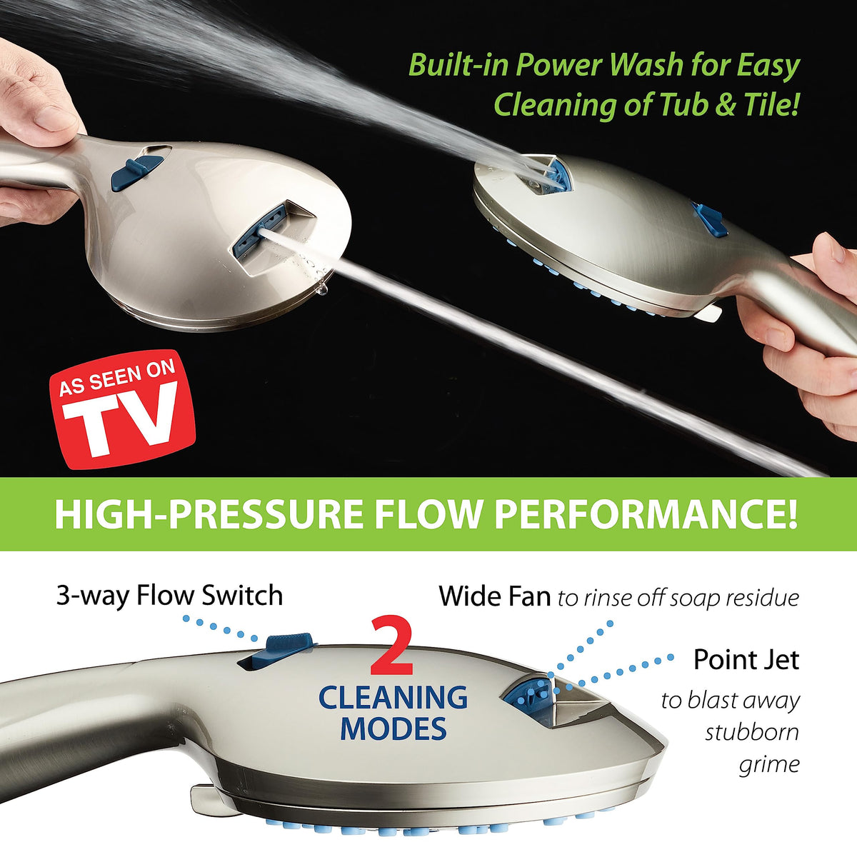 Hotel Spa AquaCare dual-width fan spray covers body and fur effectively