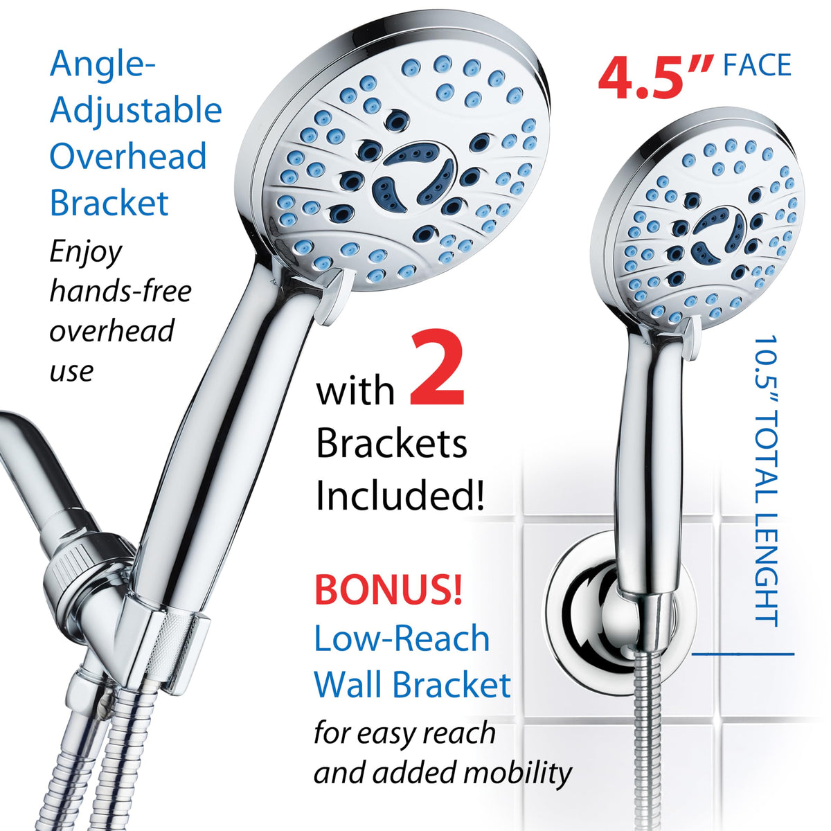 Dual-width pet shower mode enables fast, thorough pet cleaning