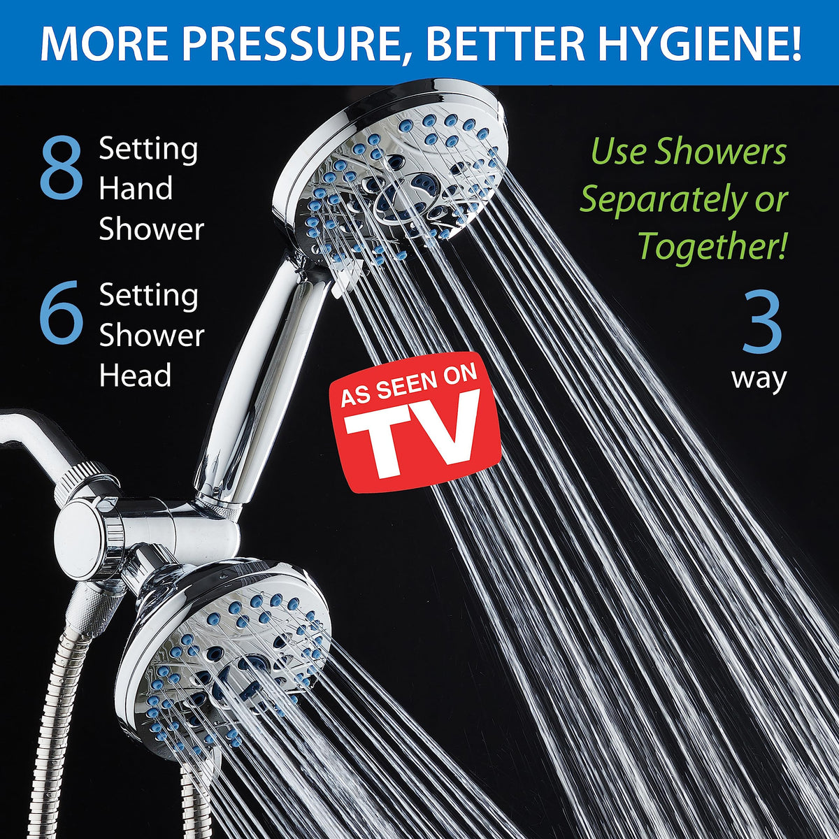 Hotel Spa AquaCare handheld shower head offering versatile routine cleansing