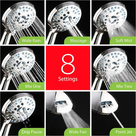 Pet bathing with dual-width spray for quick fur rinsing