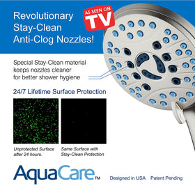Hotel Spa AquaCare power wash mode cleans tub and tiles quickly.