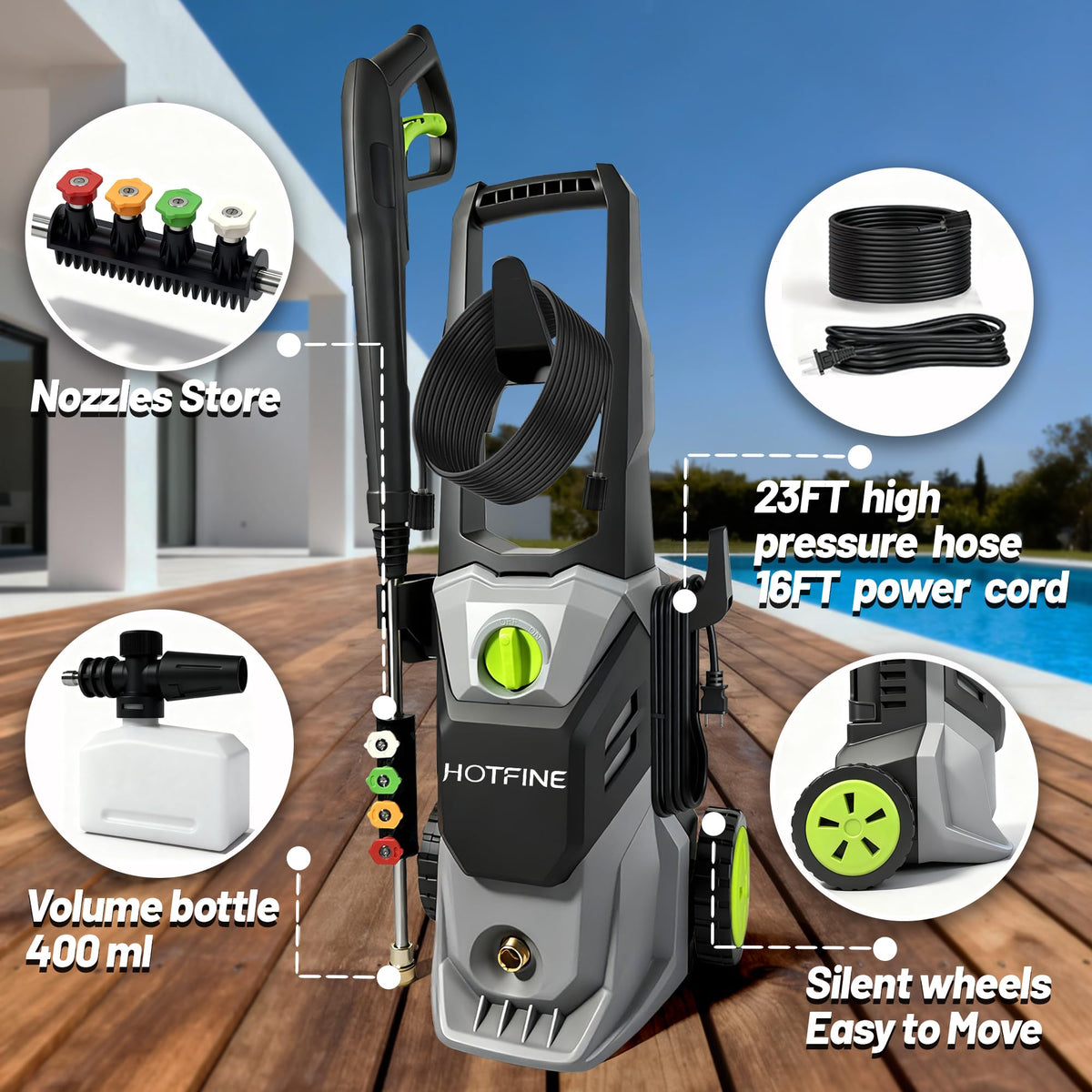 HOTFINE compact storage design helps neat outdoor tool organization.