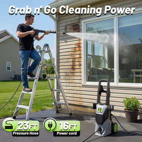 HOTFINE car washer supports efficient driveways patios and decks cleaning.