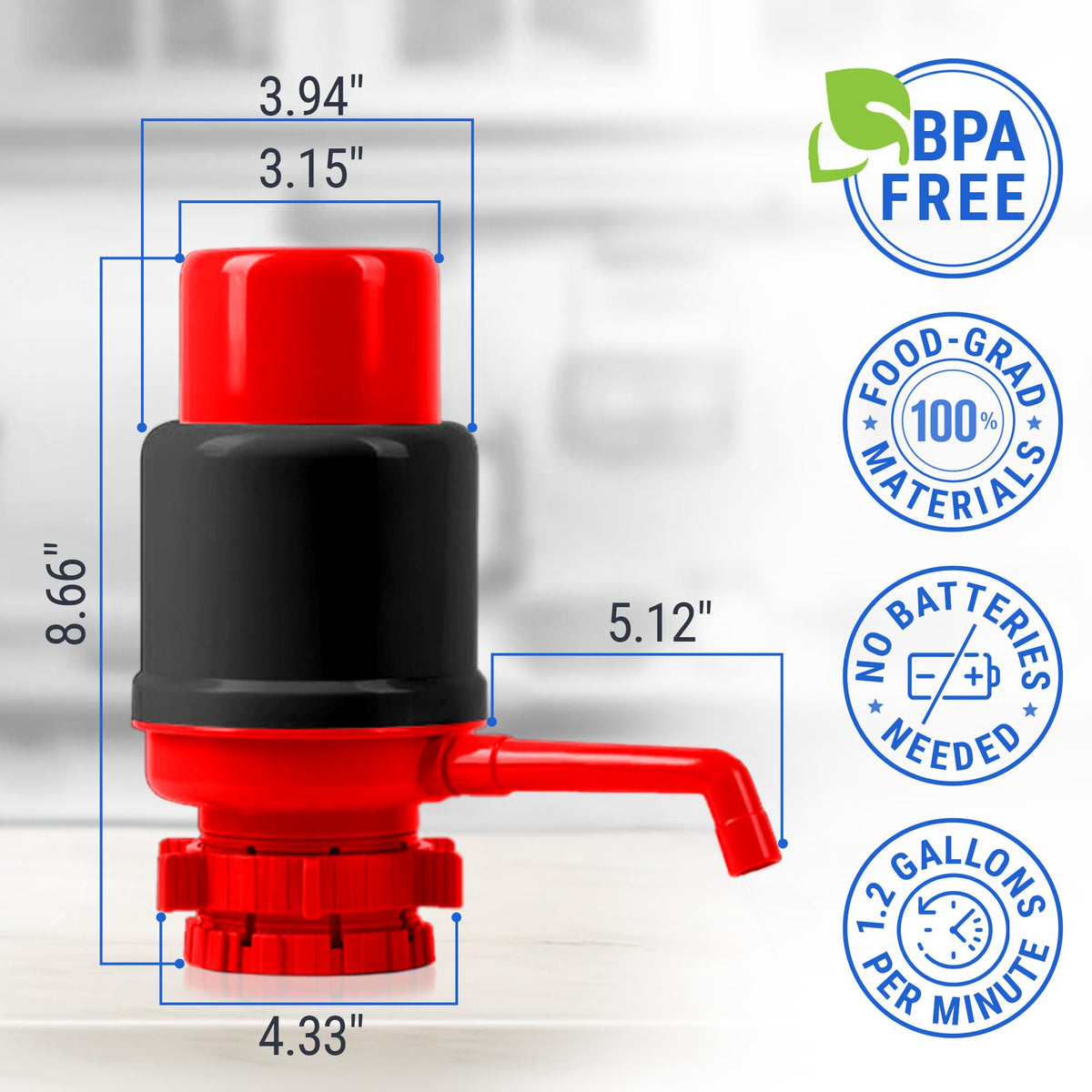 HotFrost 53 mm adapter shown with screw top jug for universal compatibility