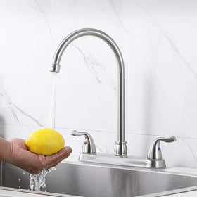 HOTIS HOME high-arc swivel spout faucet enables easy reach across the sink