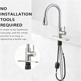 HOTIS HOME kitchen faucet closeup ceramic discs for smooth flow.