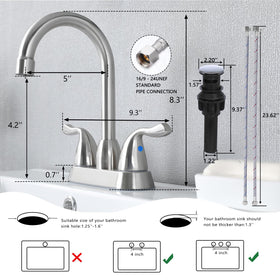 HOTIS HOME pop-up drain with overflow shown with the faucet