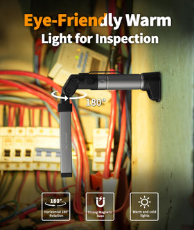 HOTLIGH magnetic base and built-in hook enable hands-free positioning