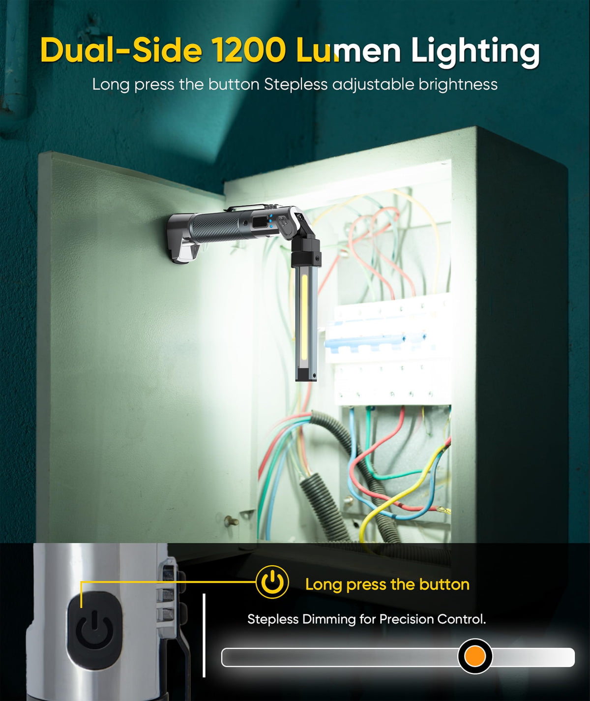 Hotligh Magnetic Work Light with USB-C charging port for quick recharging