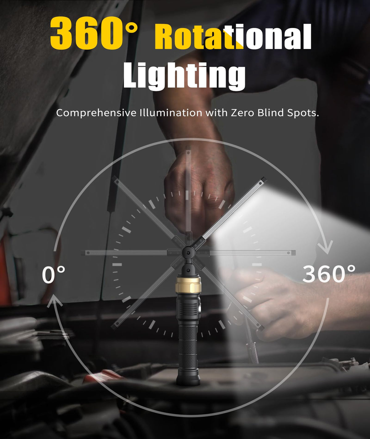 HOTLIGH foldable design for portable lighting on the go.